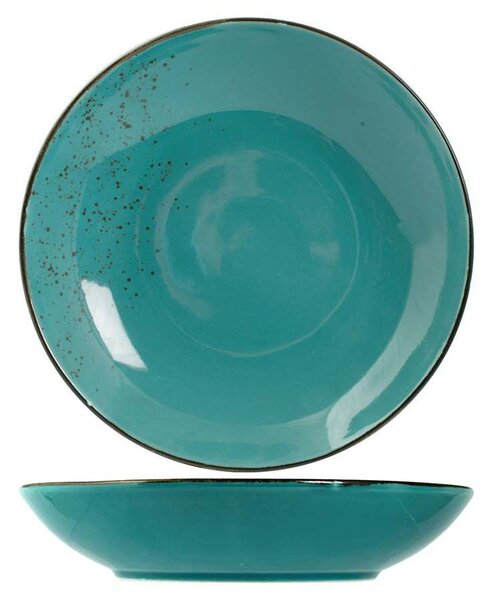Set 6 piatti pasta Reactive in stoneware azzurro 26 cm