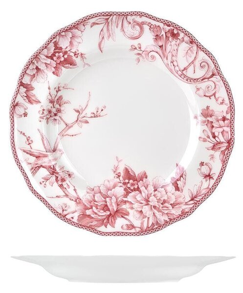 Set 6 piatti piani Primrose in porcellana decorata cm 27,5