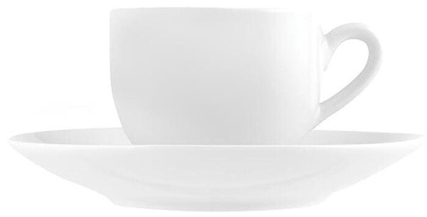 Set 6 tazze caffè Sweden in porcellana bianca con piatto cc 100