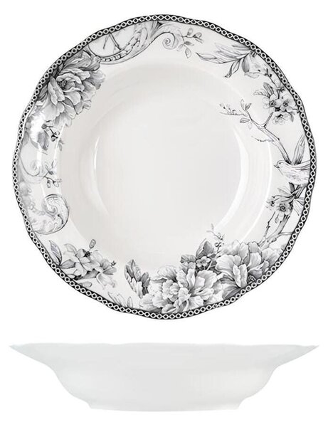 Set 6 piatti fondi Mayfair in porcellana decorata cm 22,5