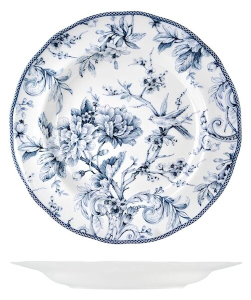 Piatto tondo Kensington in porcellana decorata cm 32,5