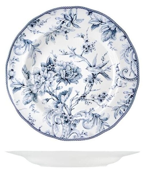Set 6 piatti frutta Kensington in porcellana decorata cm 22