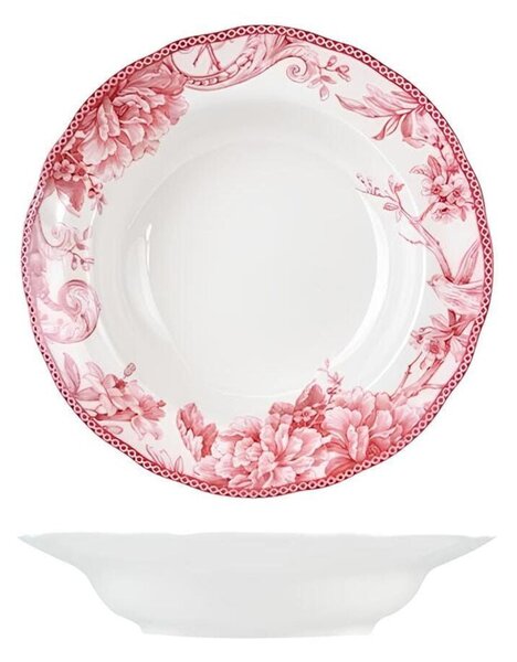 Set 6 piatti fondi Primrose in porcellana decorata cm 22,5