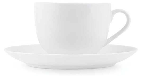 Set 6 tazze tè Sweden in porcellana bianca con piatto cc 250