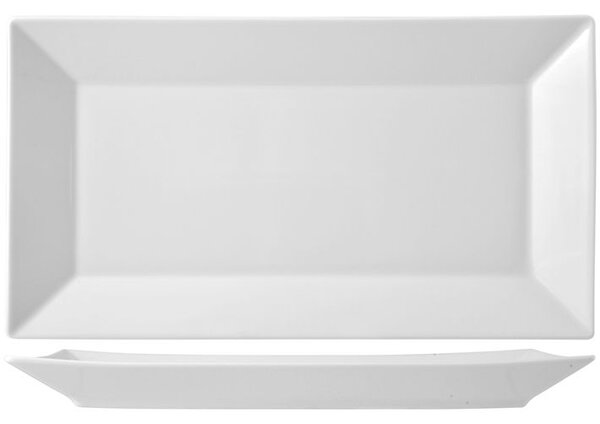 Piatto rettangolare Classic Square in porcellana bianco cm 33