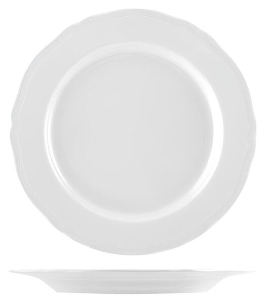 Piatto tondo Alba in porcellana bianca cm 31