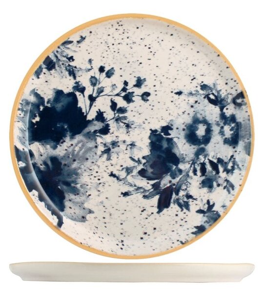 Piatto pane Indigo in stoneware beige blu cm 14
