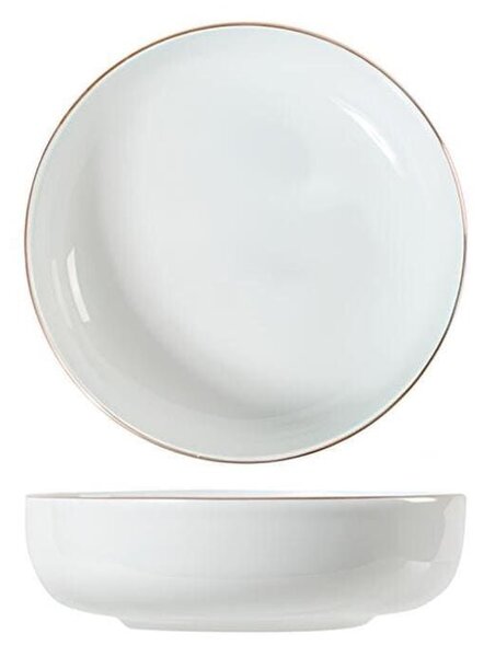 Set 6 coppette Pearl in porcellana bianca con filo oro cm 15