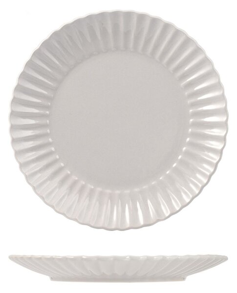 Set 6 piatti frutta Lotus in stoneware grigio cm 21