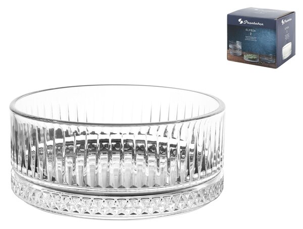 Confezione 2 coppe Elysia in vetro trasparente intagliato cl 51,5