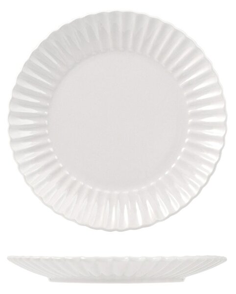 Set 6 piatti frutta Lotus in stoneware bianco cm 21