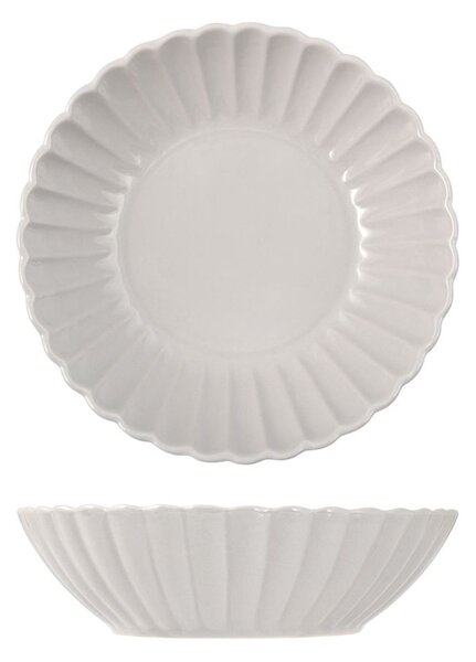 Set 6 piatti fondi Lotus in stoneware grigio cm 18