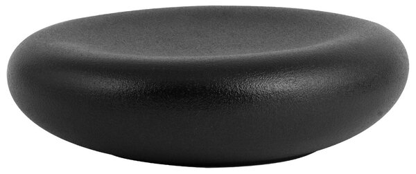 Set 2 piatti sasso Skin in porcellana nera cm 17,5x5,5h