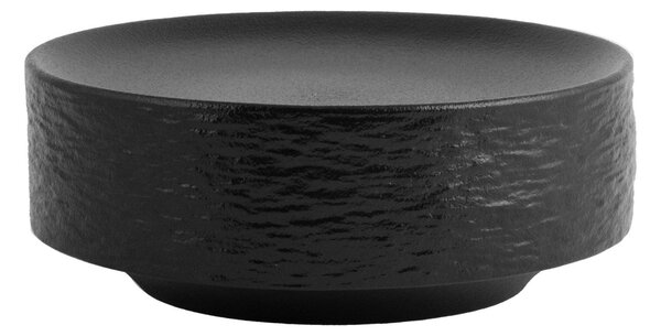 Set 2 alzate basse Skin in porcellana nera cm 15x6h