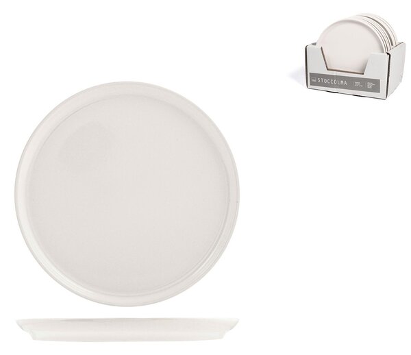 Set 12 piatti frutta Stoccolma in stoneware bianco cm 22