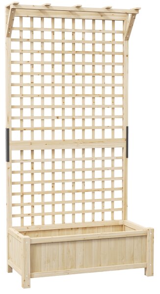 Fioriera da Giardino 90x45x183 cm con Traliccio per Piante Rampicanti in Legno Naturale