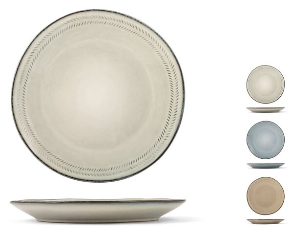 Set 6 piatti piani Antibes in stoneware assortiti cm 26,5