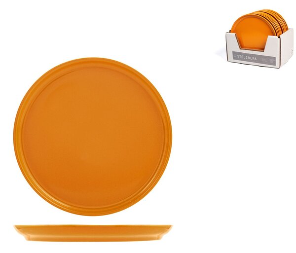 Set 12 piatti frutta Stoccolma in stoneware ocra cm 22