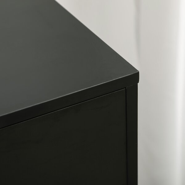 HOMCOM Mobile portaoggetti da scrivania con 5 cassetti 1 porta ripiano regolabile, supporto stampante su ruote, 78x40x66,5 cm, nero | Aosom Italy