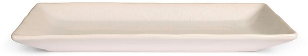 Piatto rettangolare Montblanc in stoneware bianco cm 25x12