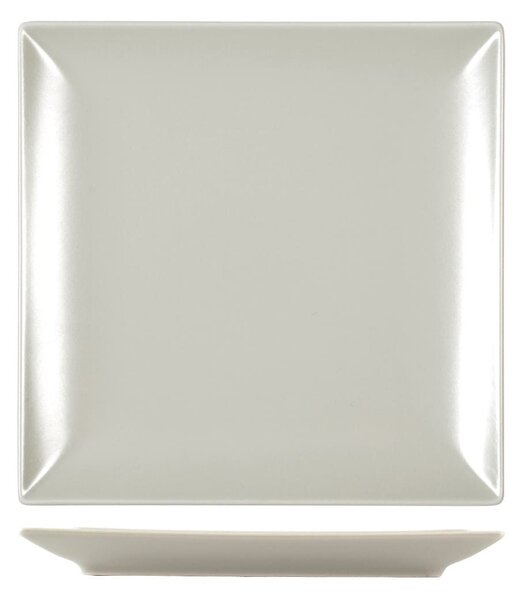 Confezione 6 piatti frutta quadrati Boston in stoneware tortora cm 18x18