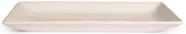 Piatto rettangolare Montblanc in stoneware bianco cm 32x17