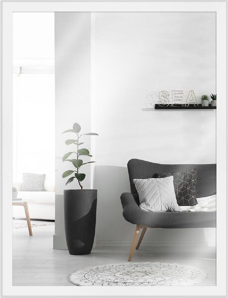 Specchio da parete in legno bianco MendeFrames H080 13x18 cm