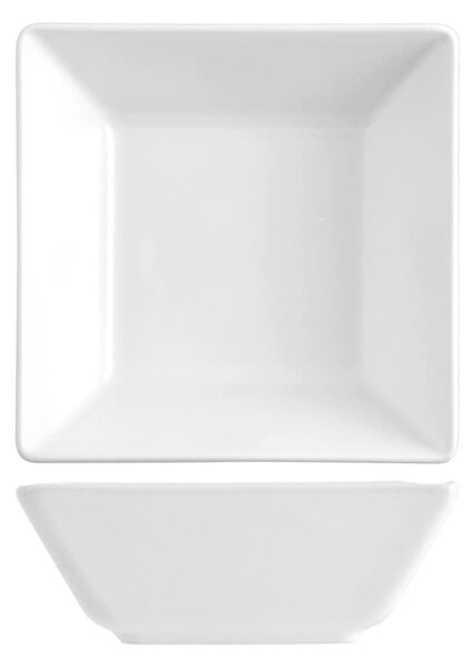 Confezione 6 coppette quadrate Osaka in stoneware bianco cm 13x13