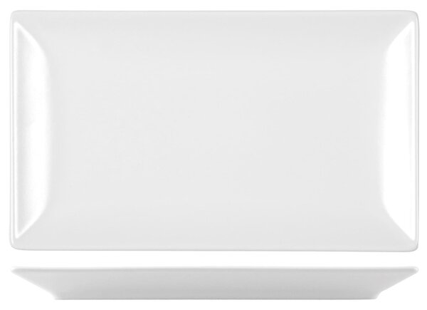 Confezione 6 piatti rettangolari Osaka in stoneware bianco cm 25x15