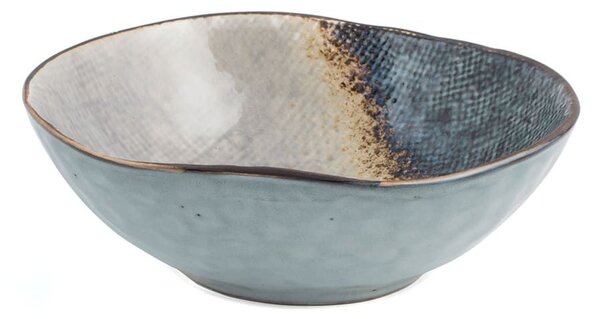Piatto fondo Crackle in stoneware bicolore cm 17,5