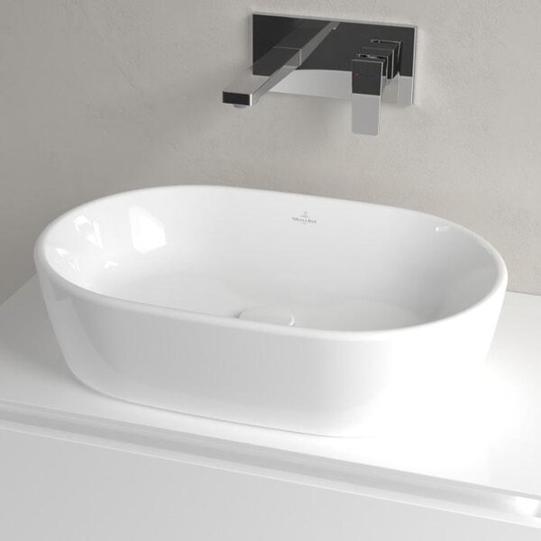 Lavabo da appoggio V&B Architectura 5A2661 600x400 mm ovale senza rubinetteria, bianco alpino