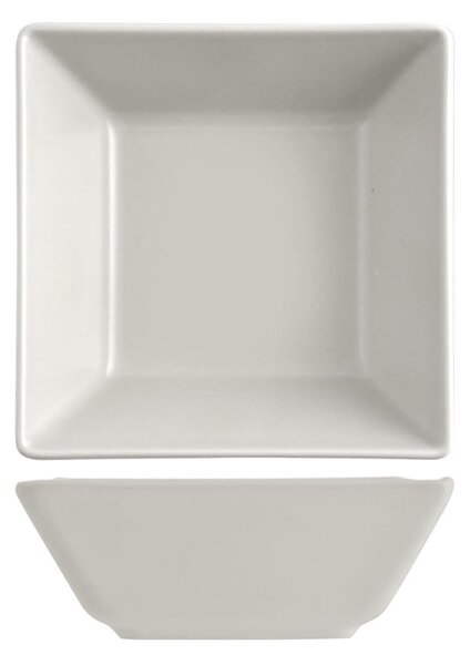 Confezione 6 coppette quadrate Osaka in stoneware tortora cm 13x13