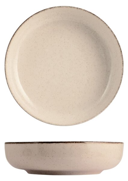 Set 6 piatti fondi Pearl in porcellana colore avorio cm 19
