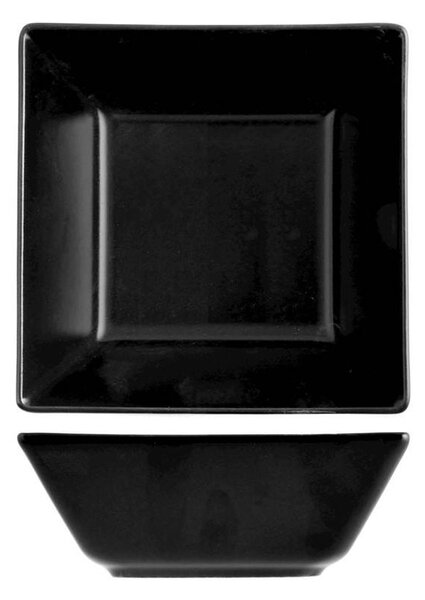 Confezione 6 coppette quadrate Osaka in stoneware nero cm 13x13