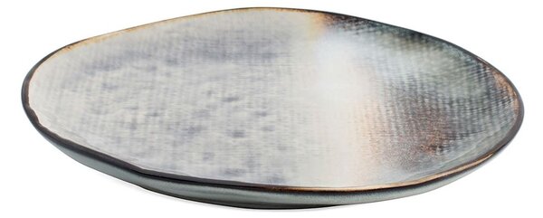 Piatto frutta Crackle in stoneware bicolore cm 20