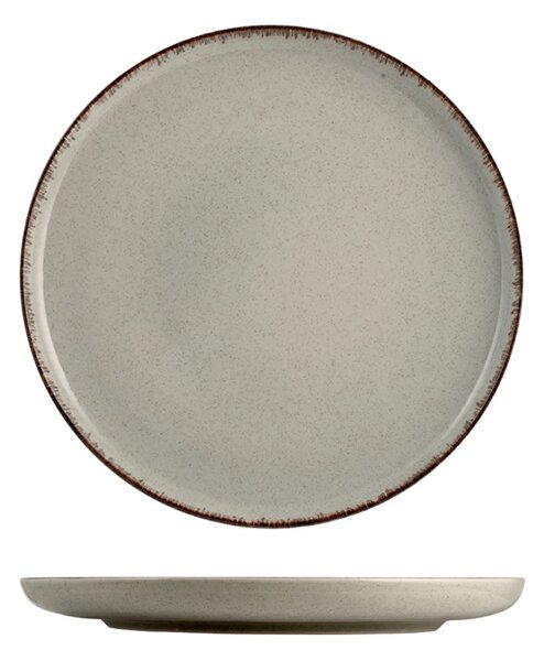 Set 6 piatti frutta Pearl in porcellana colore grigio cm 19