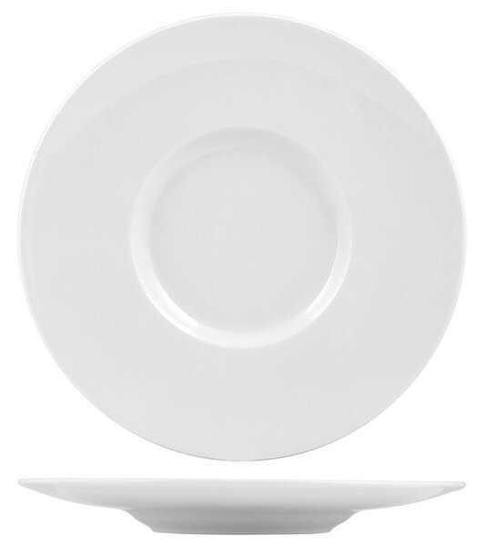 Piatto gourmet Napoli in porcellana bianca cm 31
