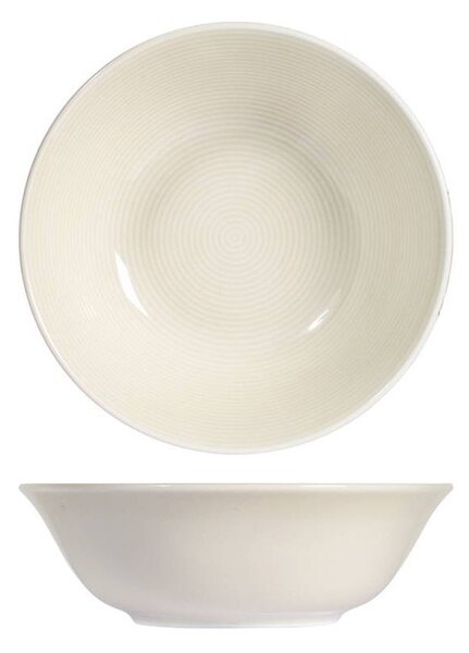 Confezione 6 coppette Charme in porcellana colore avorio cm 14