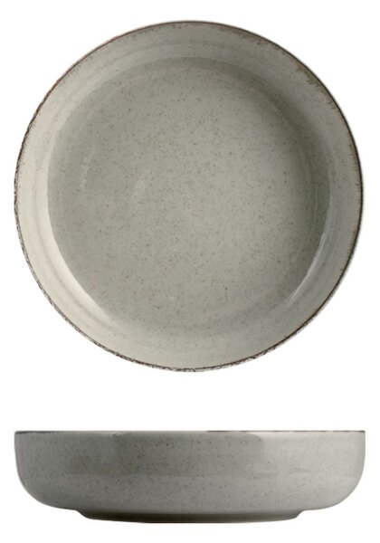 Set 6 coppette Pearl in porcellana colore grigio cm 15