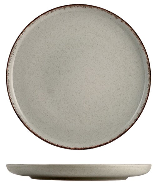 Set 6 piatti piani Pearl in porcellana colore grigio cm 27