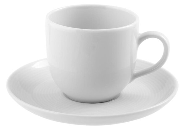 Confezione 6 tazze caffè Charme in porcellana con piatto colore bianco cc110