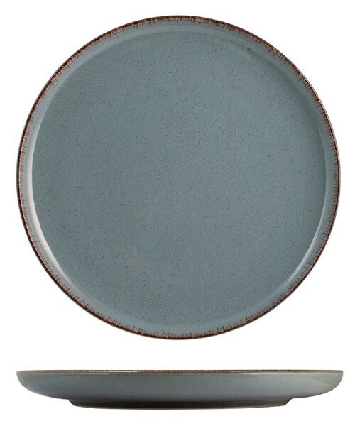 Set 6 piatti frutta Pearl in porcellana colore azzurro cm 19