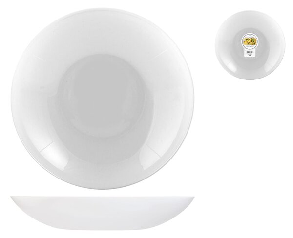 Confezione 12 piatti fondi Premiere in vetro opale bianco cm 26