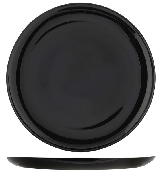 Confezione 6 piatti pizza Premiere in vetro opale nero cm 32