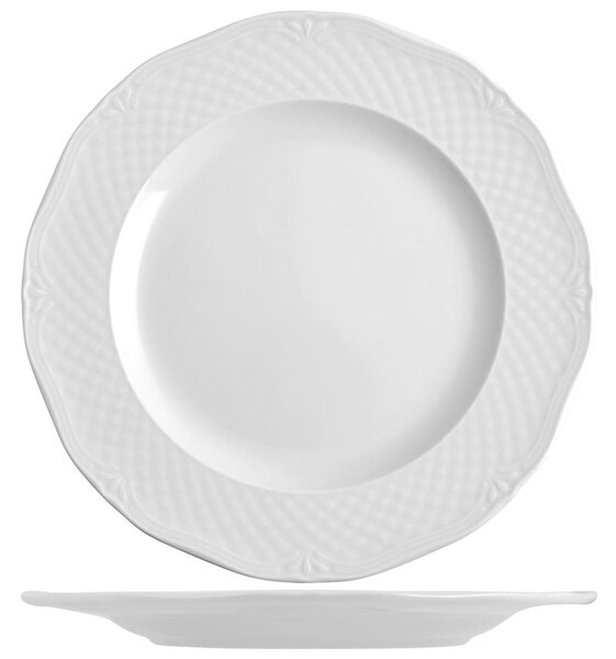 Piatto tondo Afrodite in porcellana bianca cm 30,5