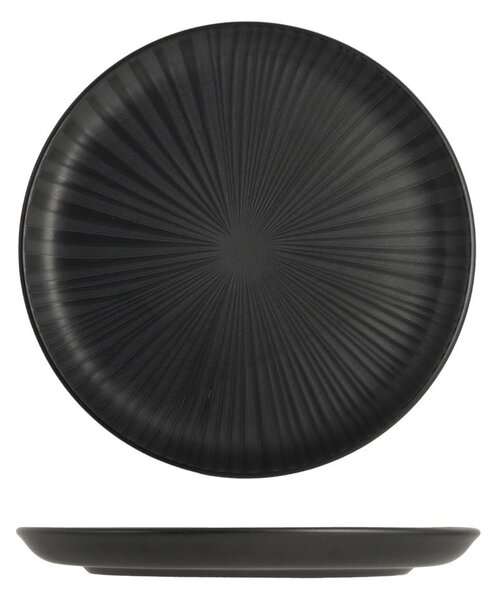 Piatto frutta Venere in stoneware nero opaco cm 20