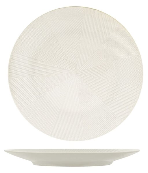 Set 6 piatti frutta Comb in stoneware bianco cm 20,5