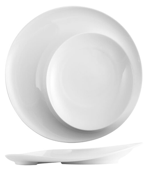 Set 3 piatti portata Selection hotellerie in porcellana magnesia bianca cm 25,7x3,5h