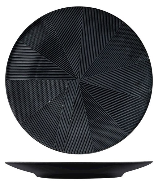 Set 6 piatti frutta Comb in stoneware nero cm 20,5