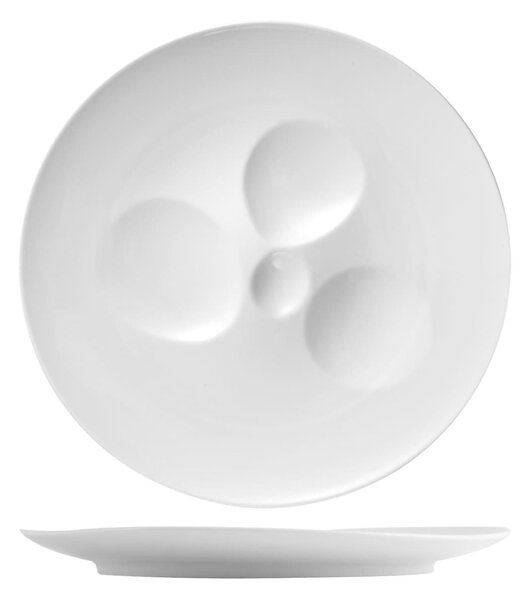 Set 3 piatti portata Selection hotellerie in porcellana magnesia bianca cm 30,8x3h